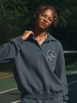 self. Blue Rugby Sweatshirt