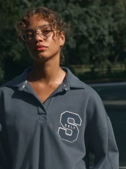 self. Blue Rugby Sweatshirt