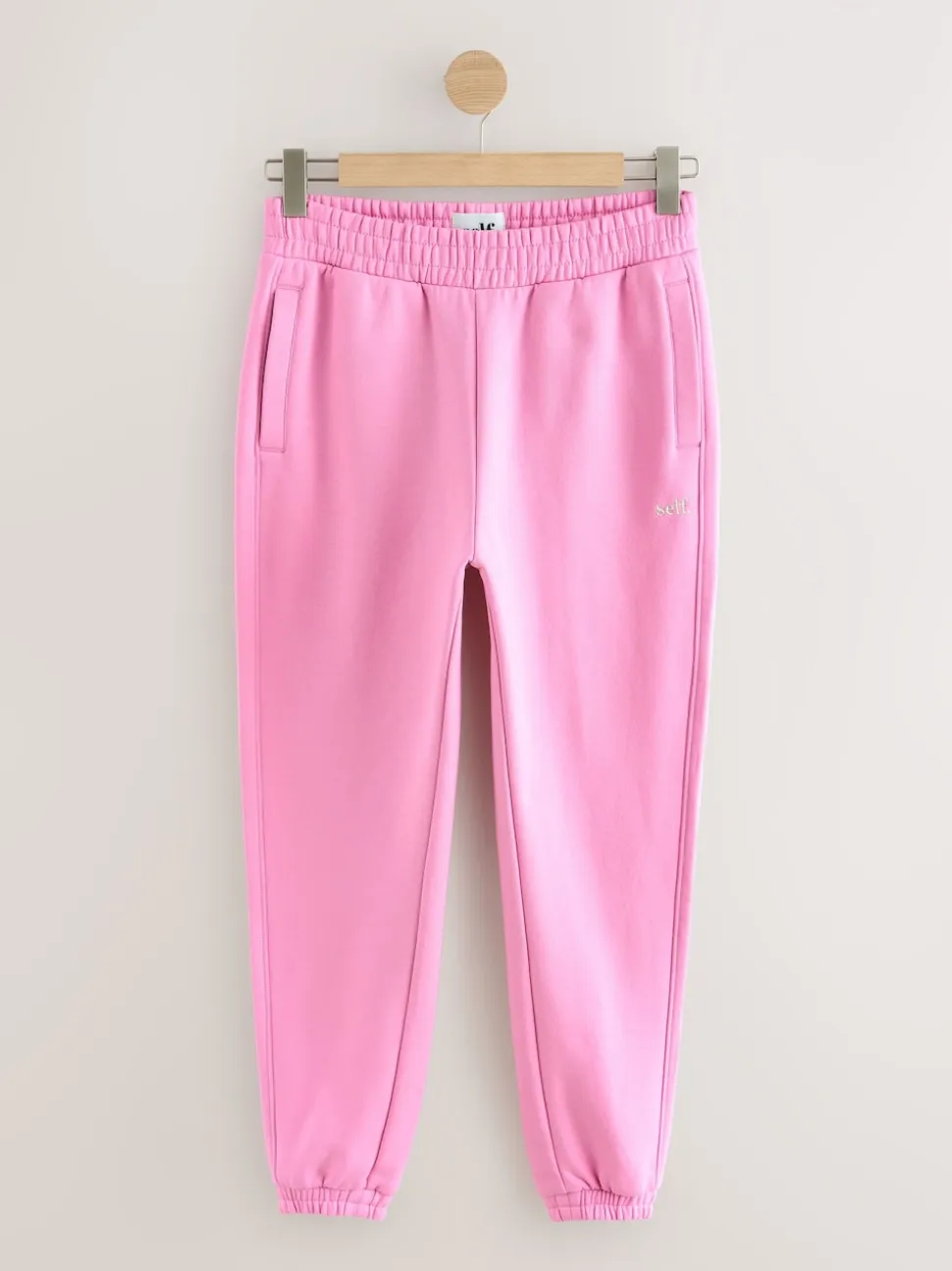self. Bright Pink Cuffed Joggers