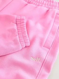 self. Bright Pink Cuffed Joggers