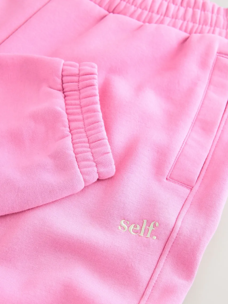 self. Bright Pink Cuffed Joggers