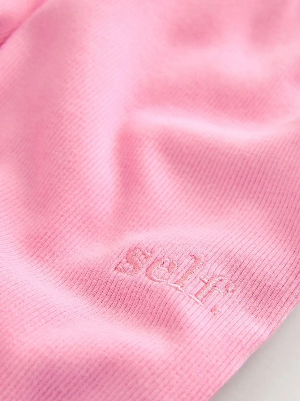 self. Bright Pink Ribbed Button Through Pyjamas