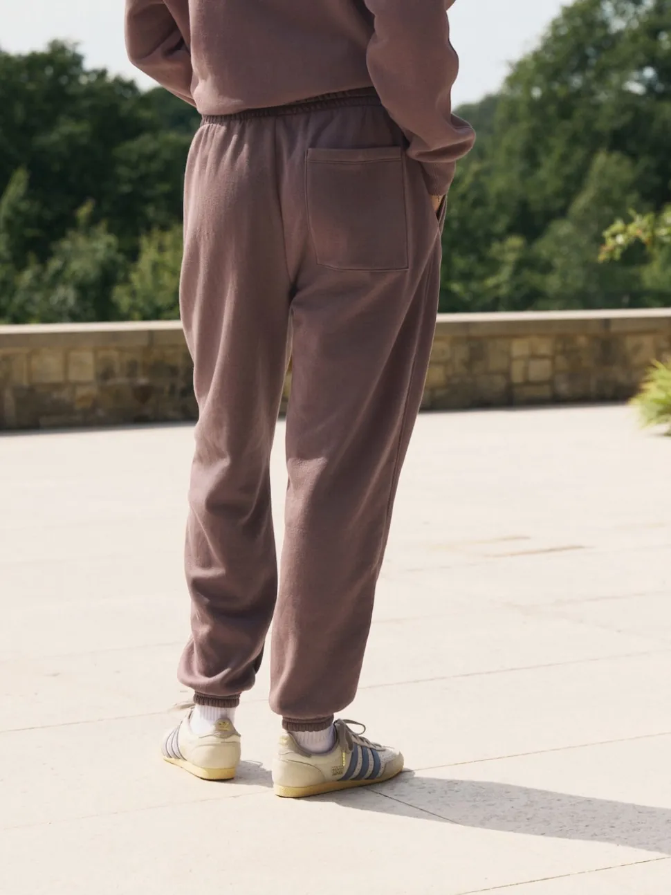 self. Brown Cuffed Joggers