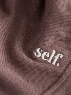self. Brown Cuffed Joggers
