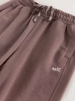 self. Brown Cuffed Joggers