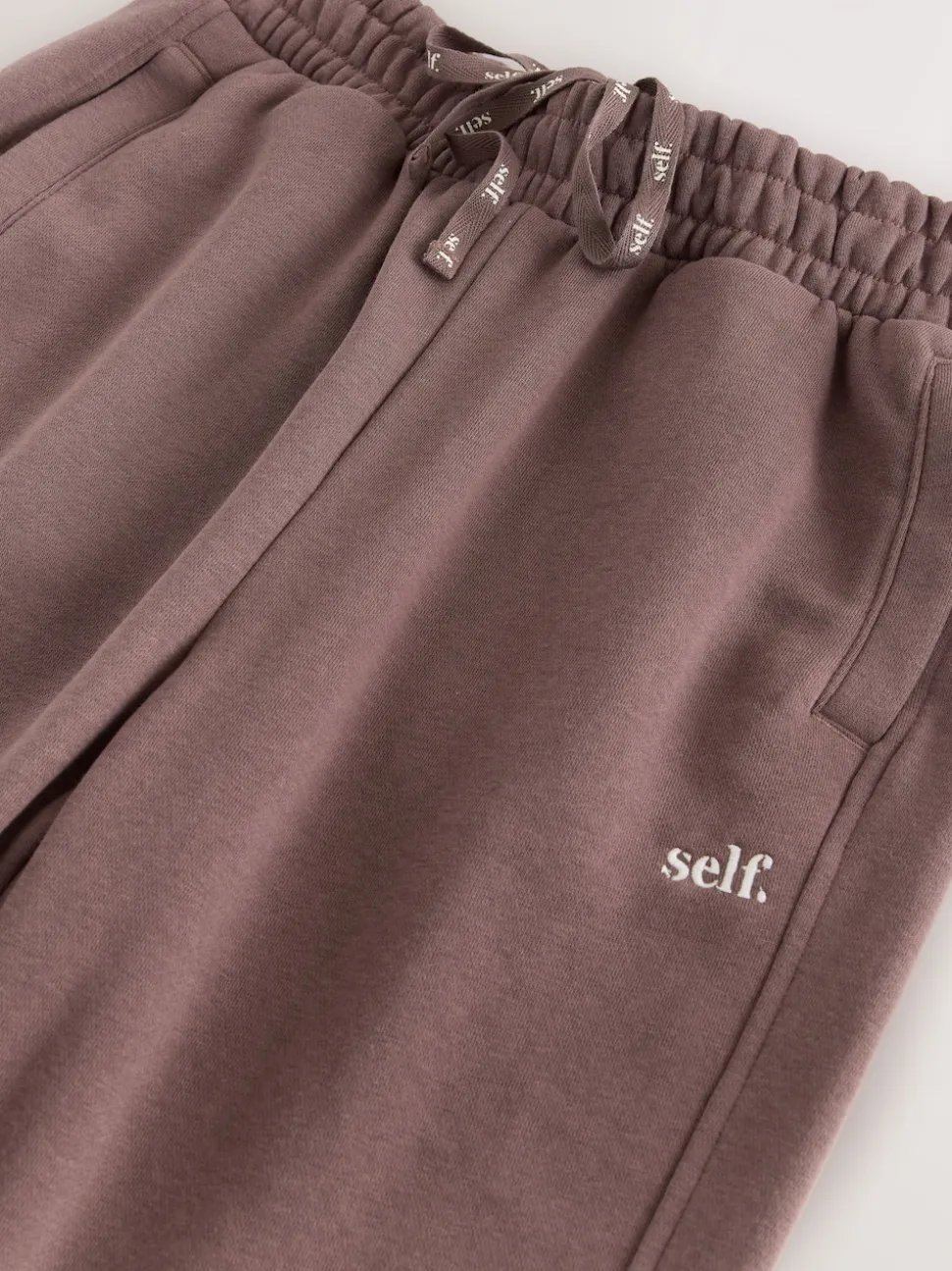 self. Brown Cuffed Joggers