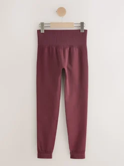 self. Burgundy Seamless Bum Scrunch Leggings