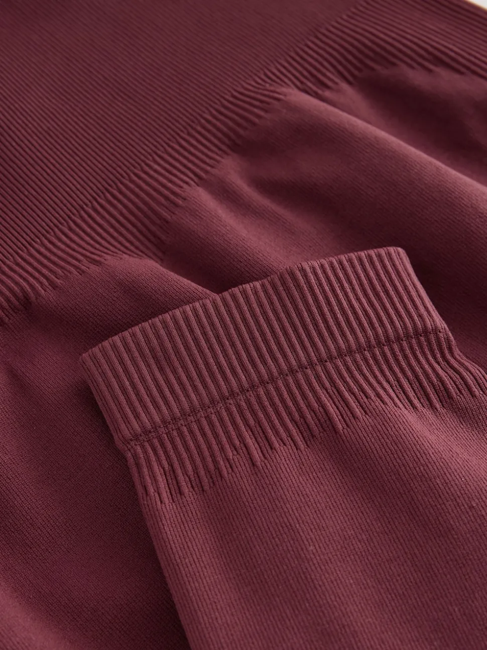 self. Burgundy Seamless Bum Scrunch Leggings