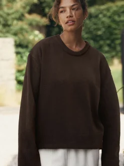 self. Chocolate Brown Knit Jumper