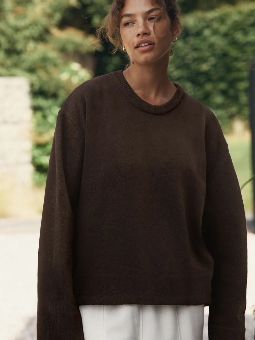 self. Chocolate Brown Knit Jumper