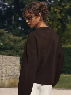 self. Chocolate Brown Knit Jumper