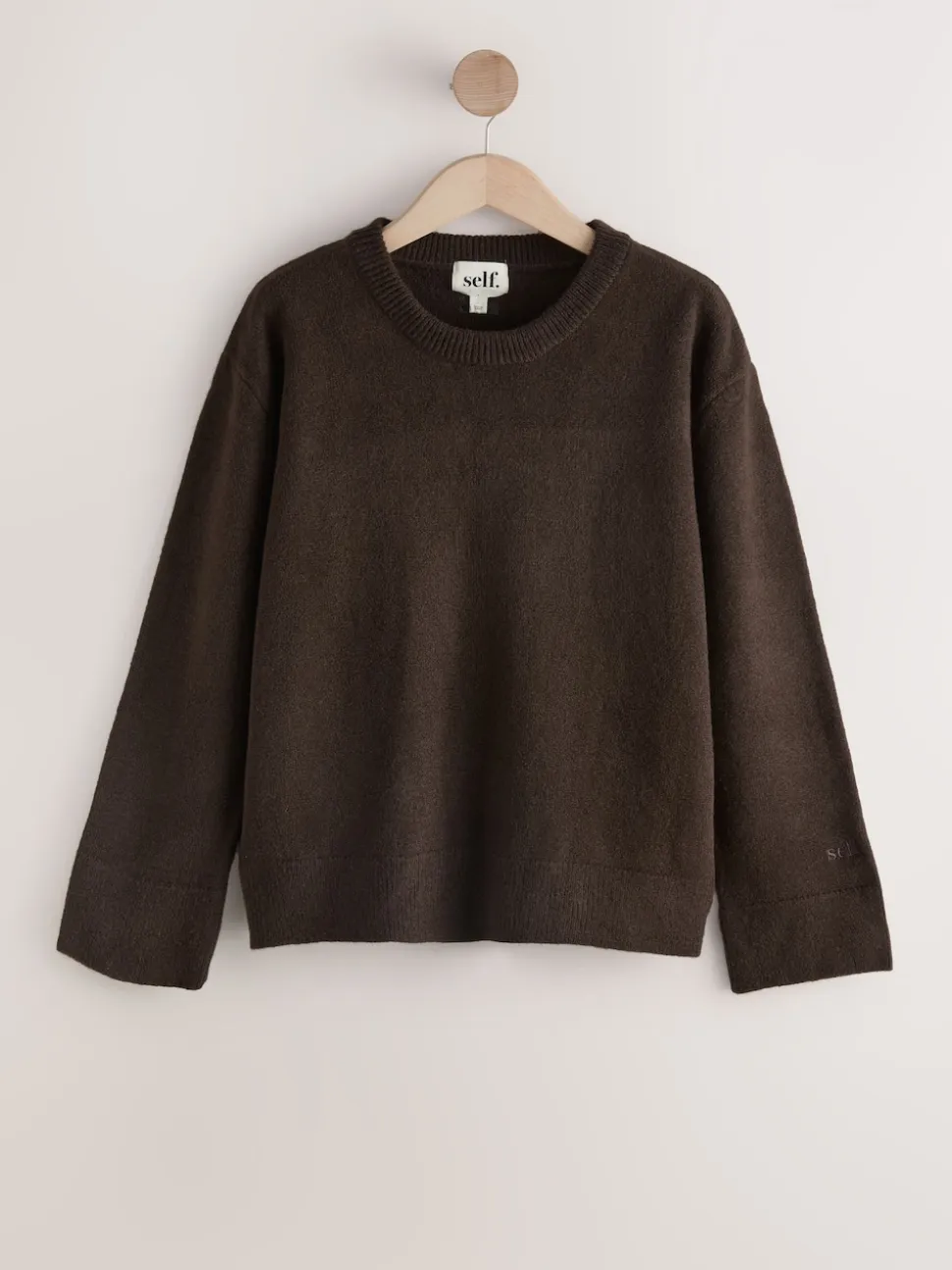 self. Chocolate Brown Knit Jumper