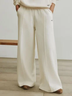 self. Cream Wide Leg Joggers