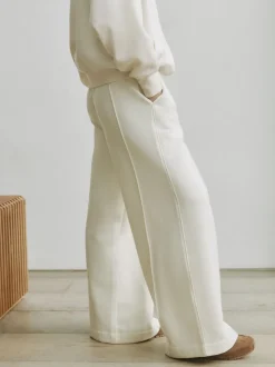 self. Cream Wide Leg Joggers