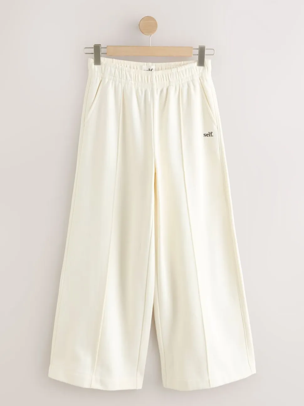 self. Cream Wide Leg Joggers