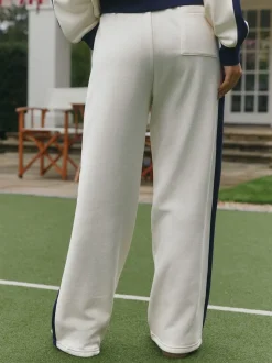 self. Ecru/Navy Wide Leg Joggers