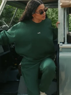 self. Green Cuffed Joggers