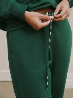 self. Green Cuffed Joggers