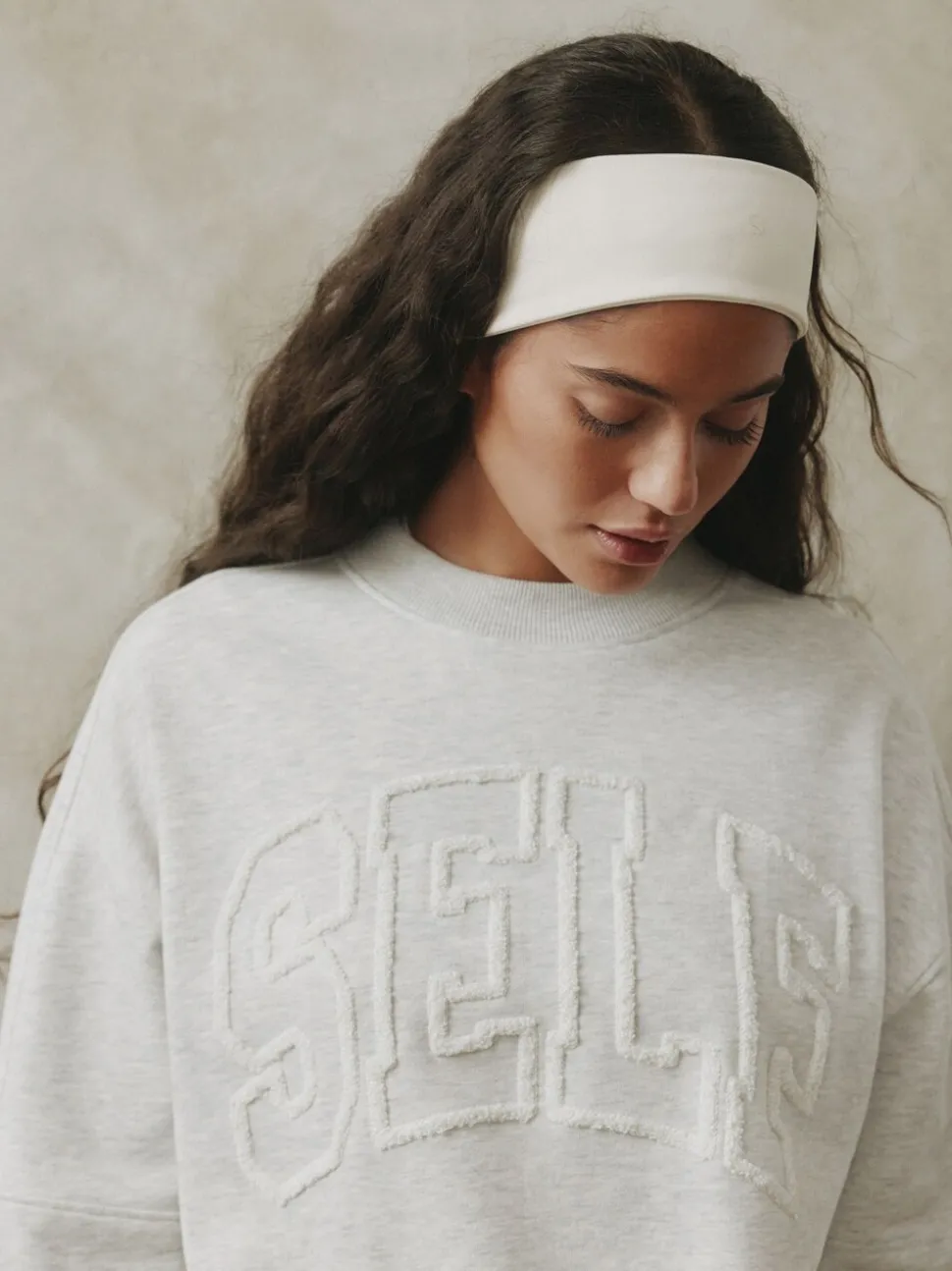 self. Grey Boucle Sweatshirt