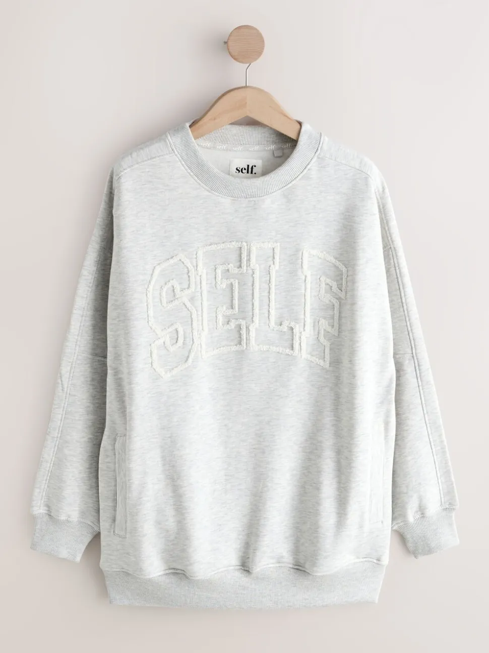 self. Grey Boucle Sweatshirt