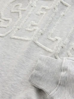 self. Grey Boucle Sweatshirt