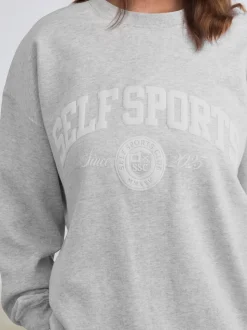 self. Grey Embroidered Slogan Sweatshirt