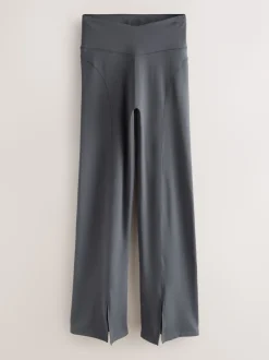 self. Grey High Waist Flared Leggings