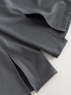 self. Grey High Waist Flared Leggings