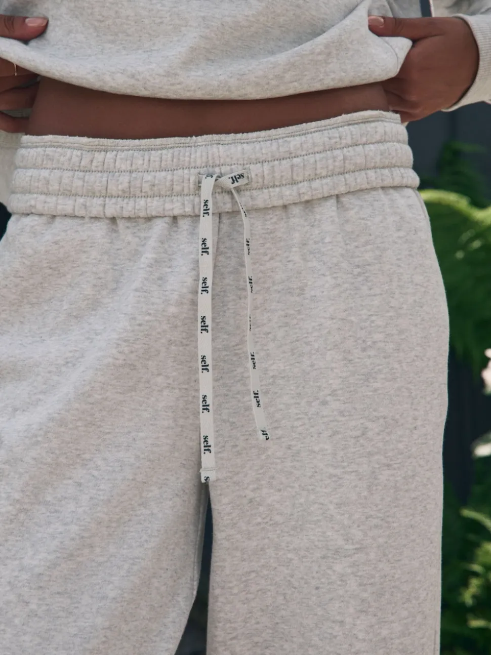 self. Grey Wide Leg Joggers