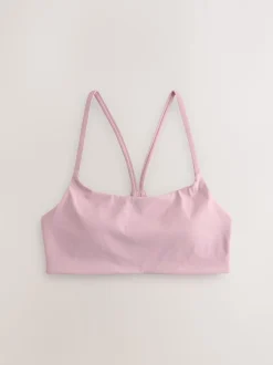 self. Lilac Purple Strappy Non Wire Sports Bra