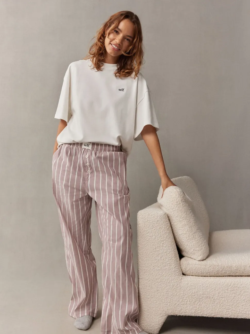 self. Mauve Short Sleeve Pyjamas