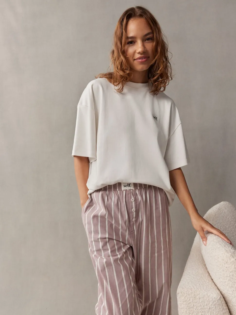 self. Mauve Short Sleeve Pyjamas