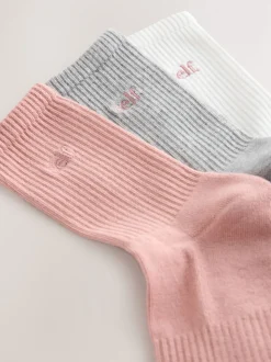 self. Mauve/Grey/Cream 3 Pack Cushion Sole Lounge Ankle Socks 3 Pack