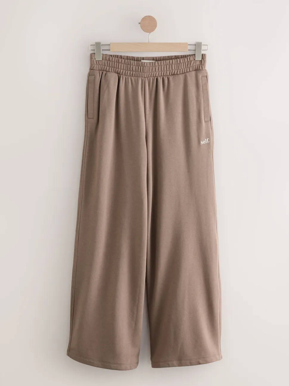 self. Mink Brown Wide Leg Joggers