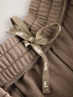 self. Mink Brown Wide Leg Joggers