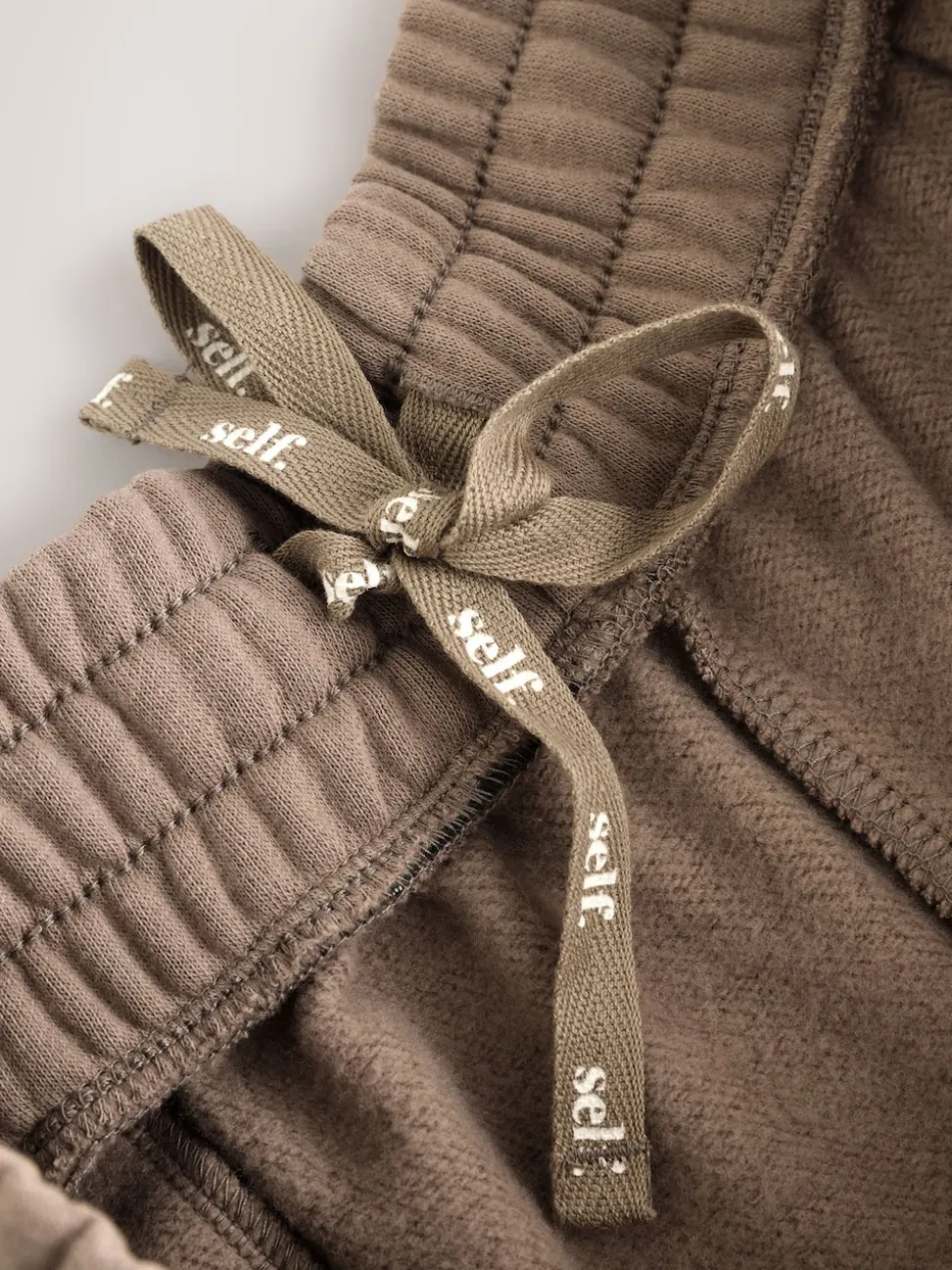 self. Mink Brown Wide Leg Joggers