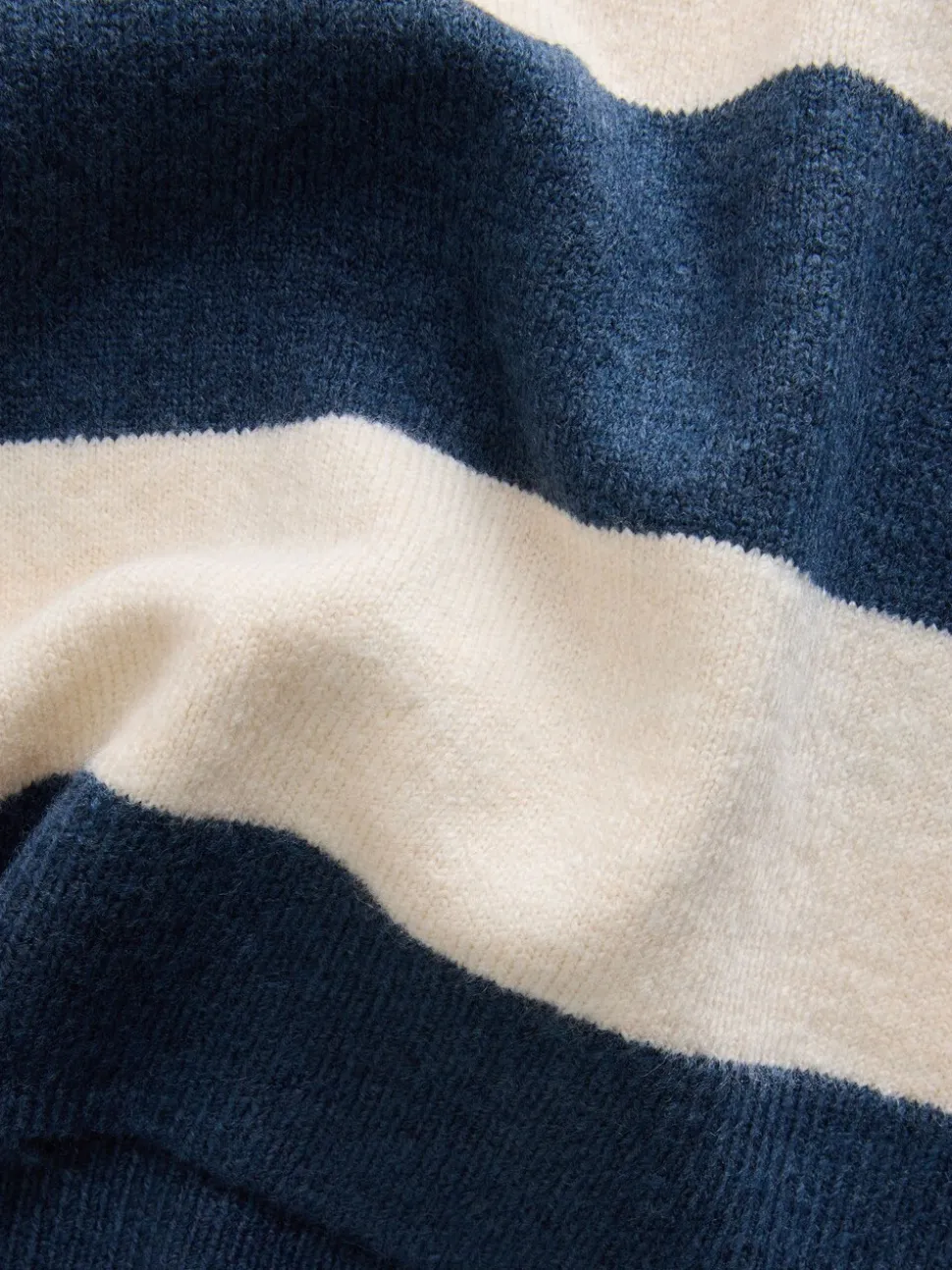self. Navy Stripe Knit Jumper