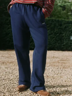 self. Navy Wide Leg Joggers