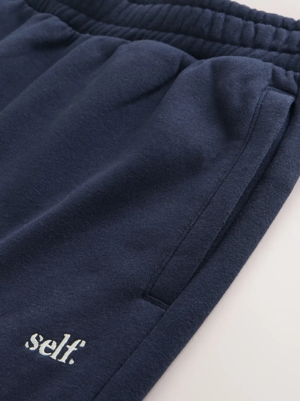 self. Navy Wide Leg Joggers
