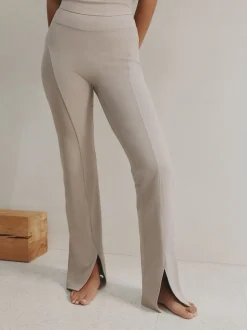 self. Neutral High Waist Flared Leggings