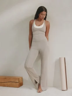 self. Neutral High Waist Flared Leggings