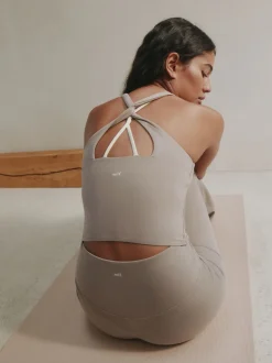 self. Neutral High Waist Flared Leggings