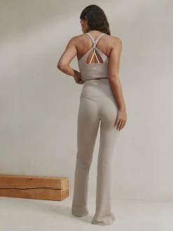 self. Neutral High Waist Flared Leggings