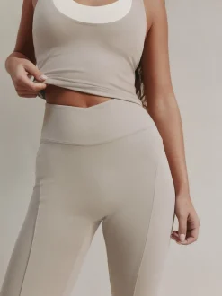 self. Neutral High Waist Flared Leggings