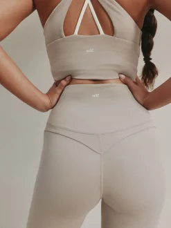 self. Neutral High Waist Flared Leggings