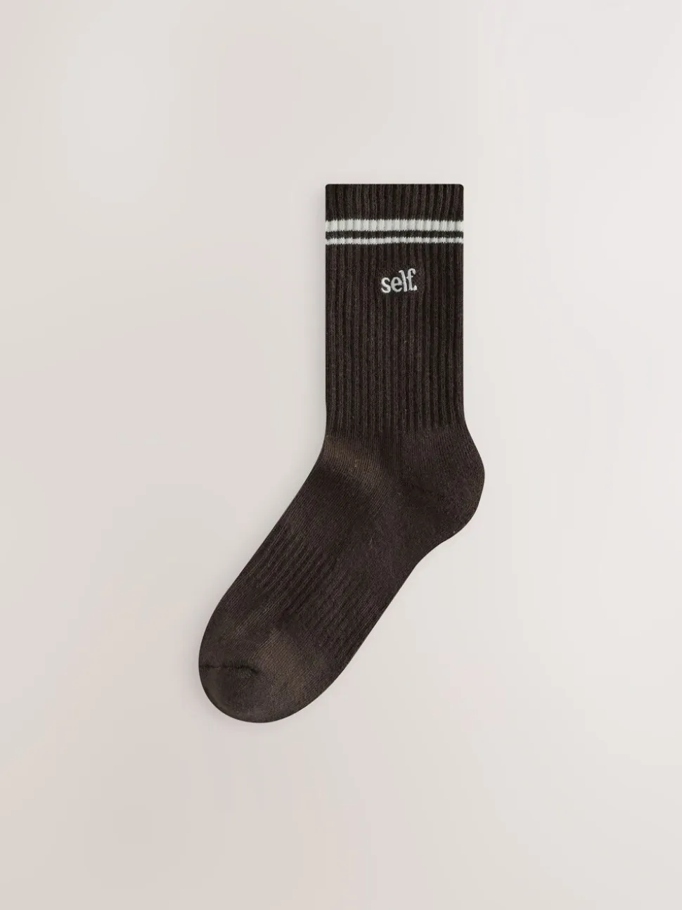 self. Neutral/Black Cushion Sole Lounge Ankle Socks 7 Pack