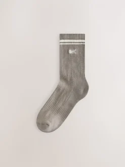 self. Neutral/Black Cushion Sole Lounge Ankle Socks 7 Pack