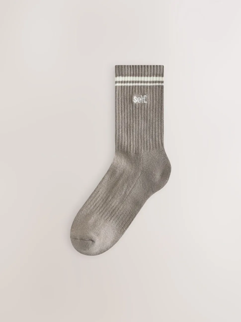 self. Neutral/Black Cushion Sole Lounge Ankle Socks 7 Pack