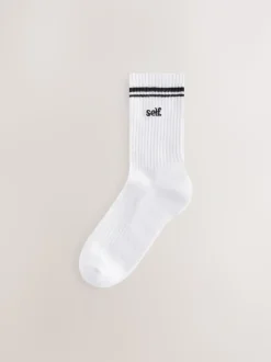 self. Neutral/Black Cushion Sole Lounge Ankle Socks 7 Pack