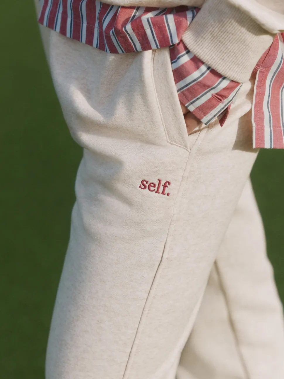 self. Oatmeal Cuffed Joggers